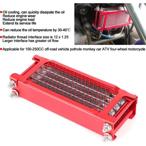 Radiateur d'huile rouge pour moto 100-250CC, système de refroidissement 85x200x45mm pour véhicule tout-terrain