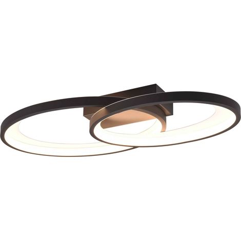 Plafoniera LED, metallo, nero opaco, L57 cm, Malaga (1/5)