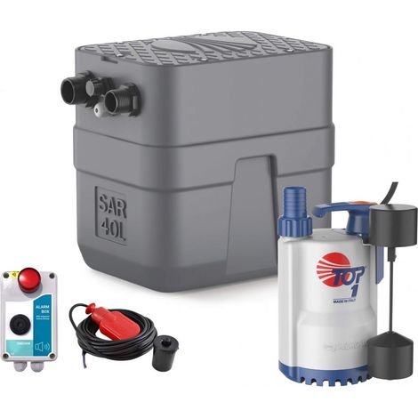 Kit Station De Relevage Eaux Pluviales 40l Pedrollo Sar40 Top1 4.8m³/h + Alarme