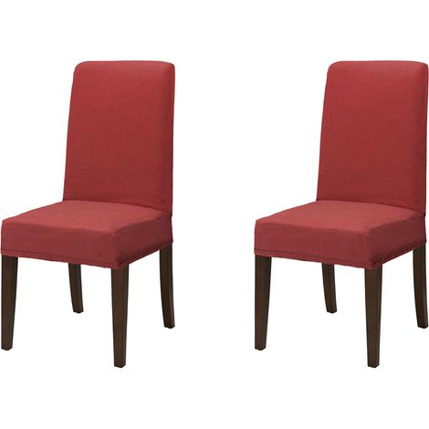Coppia di coprisedia con schienale in tessuto elasticizzato antimacchia in 10 colori Vestisedia Bordeaux - 2 Pezzi