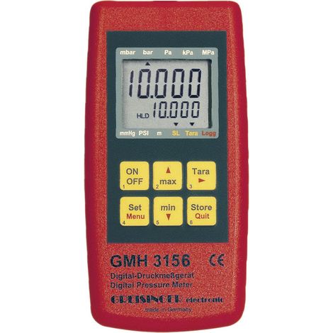 Greisinger GMH 3156 Druck-Messgerät Luftdruck, Flüssigkeiten 2.5 - 400 bar mit Datenloggerfunktion
