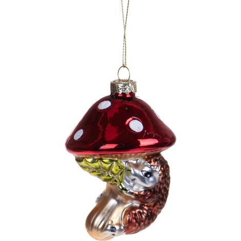Pendaglio a forma di Funghetti color rosso, bianco e verde da 10.1 cm (1/4)