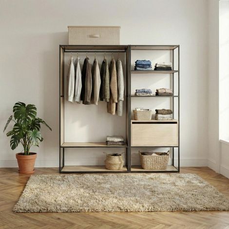Set di 2 appendiabiti in legno e metallo OSLO