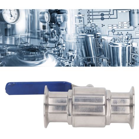 Vanne à bille à dégagement rapide en acier inoxydable 304, vanne à bille sanitaire, vanne à bille à ouverture rapide, vanne à bille à mandrin, vanne à dégagement rapide, diamètre extérieur 57 mm (1/5)