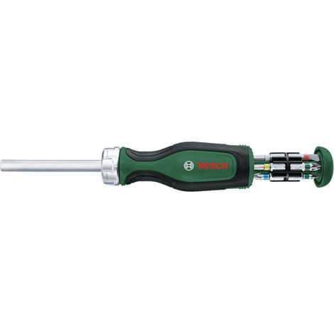 BOSCH 1600A032V0 Destornillador de trinquete con 12 puntas