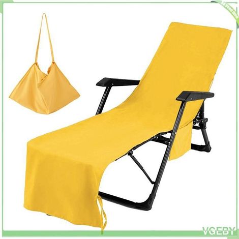 Serviette/housse de chaise longue - FAFEICY - 75x215 cm - Microfibre - Séchage rapide - Poche latérale (1/5)