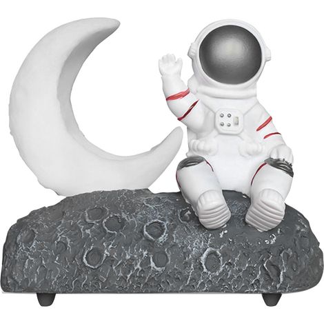 Lampe Lune Astronaute Enceinte Bluetooth Lumineuse Cadeau Créatif Cadeau d'Anniversaire Ornement Argent (1/5)