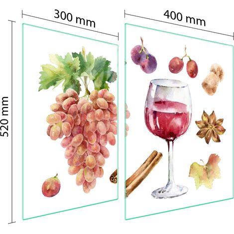 GLASSCHUTZPLATTE FÜR HERD 70x52 WEIN