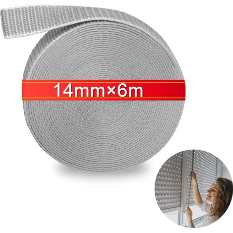 Kit de sangle de volet roulant gris - Accessoires pour enrouleur de sangle de volet roulant - Sangle pour stores vénitiens - Bande de volet roulant (1/5)