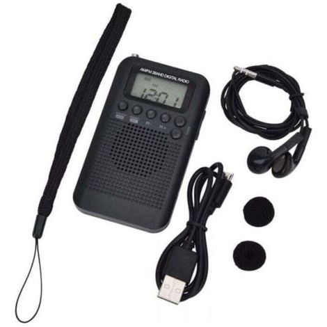 VURAHOME - Radio Transportable de Poche avec Haut-Parleur FM/, XU,AM À affichage numérique Stéréo DSP, XU,Récepteur Réveil et Minuterie pour Maison l'extérieur Marche Personnel Ecouteurs - (1/4)