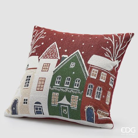 EDG Enzo De Gasperi Cuscino Street Quadrato Natalizio 45 x 45 Cm Multicolor (1/2)