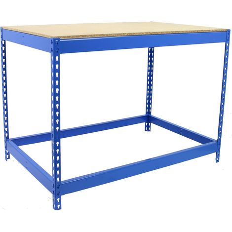 Simonrack Table de travail fixe bleu bois 900x210 cm (1/2)