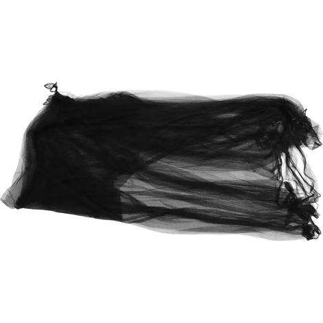 Moustiquaire carrée quatre portes pour lit, grande taille, noire (1/5)