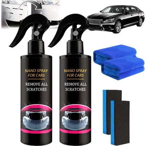 Nurafix Verre Liquide Carrosserie,Nurafix Anti Rayure Voituré Carrosserie Spray, Anti-Rayures Pour Voiture,Nano Spray Voituré Brillance Protection Longue Durée,Quick Effect Coating Agent (2PC,120ML) (1/5)