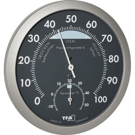 TFA Dostmann- Thermo-Hygrometer, Anthrazit, 120 x 37 x 120 cm. (1/3)