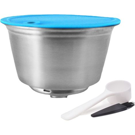 Tasse à capsules de café réutilisable en acier inoxydable avec couvercle et filtre. (1/4)