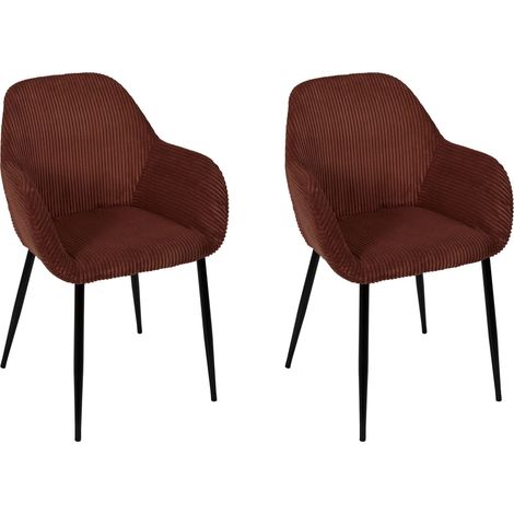 The Home Deco Factory – Lot de 2 fauteuils relax confortables – Côtelés – Noir et orange – Design cocooning pour intérieur moderne (1/5)