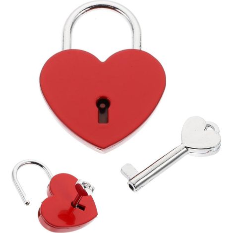 Herz Vorhängeschloss mit Schlüssel, Mini Liebesschloss für Paare, Geschenkidee