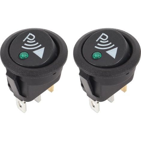 Lot de 2 interrupteurs à Bascule Lumineux à 3 Broches avec Voyant Vert, compatibles avec Voitures et Bateaux (1/5)