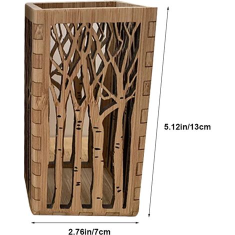 Porte-bougie chauffe-plat en bois, motif forêt, pour la décoration de table et les fêtes.