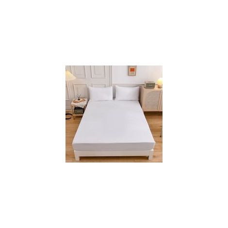 Lot de 1 Drap Housse - Blanc, 90 x 200 cm - Coupes de 27 cm pour Matelas épais - Microfibre (1/5)