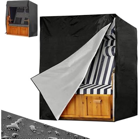 Strandkorb Schutzhülle Winterfest, 135x105x175/140cm Strandkorbhülle Wasserdicht Strandkorb Couverture extérieure, 420D Oxford tissu anti-UV étanche au vent couverture pour Strandkorbe étanche à l'eau (1/5)