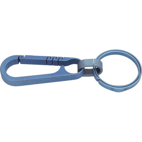 Porte-clés en alliage de titane, mousqueton à dégagement rapide, bleu, pour accrocher à un sac à dos. (1/5)