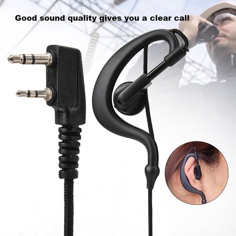 Casque de Communication avec Micro-Casque et Bouton PTT pour Talkie-Walkie (Noir) (1/5)