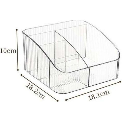 Organizer per trucchi, organizer per la cura degli animali domestici con 5 scomparti, per scrivania, mobiletto, bagno, mobiletto, piano di lavoro, trasparente (1/3)