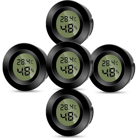 5PCS Hygromètre Numérique Thermomètre Intérieur Thermomètre D'ambiance Moniteur de Température et Humidimètre à Haute Précision Capteur Humidité Température pour Terrasse/Jardin/Maison/Cave (1/5)