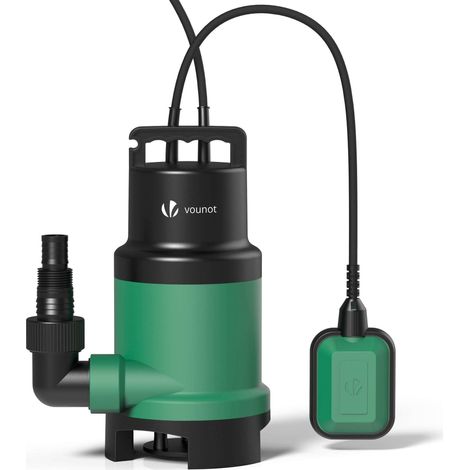 VOUNOT® Schmutzwasserpumpe, Tauchpumpe mit Stufenloser Schwimmerschalter, 14000 l/h, Max. Arbeitstiefe 7m