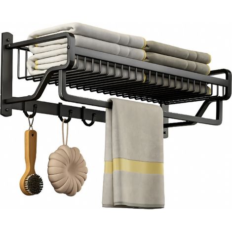Étagère murale de salle de bain gris 55 cm (1/5)