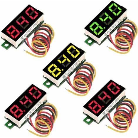 5 Stück digitale Gleichstrom-Voltmeter, 0,28 Zoll, 3-adrig, 2,5 V–30 V, Mini-Digital-Gleichstrom-Voltmeter, Spannungsprüfer, LED-Digitalspannungsmesser