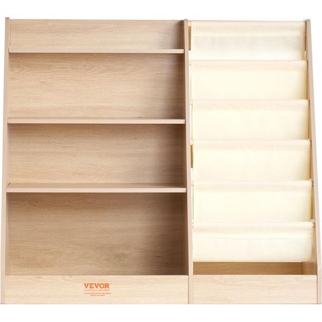 Rangement Autonome Bibliothèque pour Enfants 4 Niveaux Meuble 10 Compartiments en MDF pour Livres et Jouets (1/5)