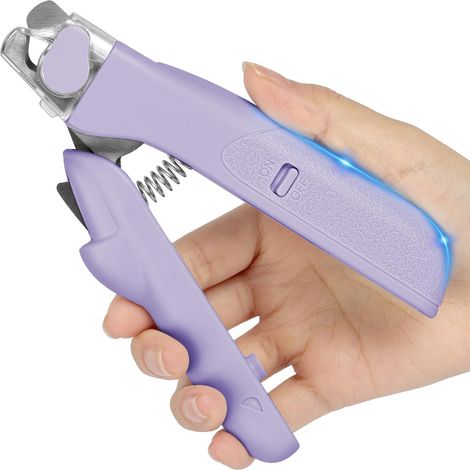 Lime à Ongles Chien et Chat, Tondeuse à Ongles pour Animaux Domestiques avec Lumière LED, Protection Contre Les Éclaboussures, avec Lime a Ongles, pour Petits, Chats, Moyens Chiens