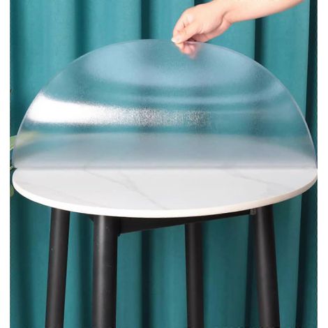 Protège-table rond en PVC 2 mm d'épaisseur transparent et imperméable pour tables à manger et tables basses 150 cm. (1/5)