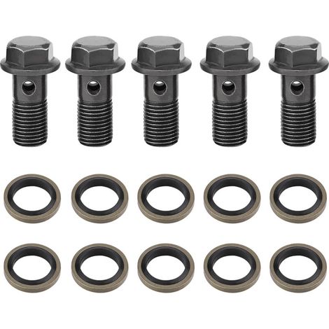 Banjo bolts and washers for brake caliper, master cylinder M10 x 1.25mm, 5 pieces (1/4)