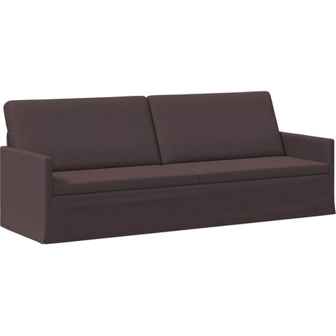 Divano a 3 posti Marrone Scuro 220 x 81 x 82 cm Tessuto vidaXL (1/5)