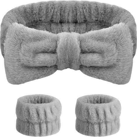de Spa Facial, 3 Pièces Set de Bandeau et Bracelets de Lavage de Visage (1/5)