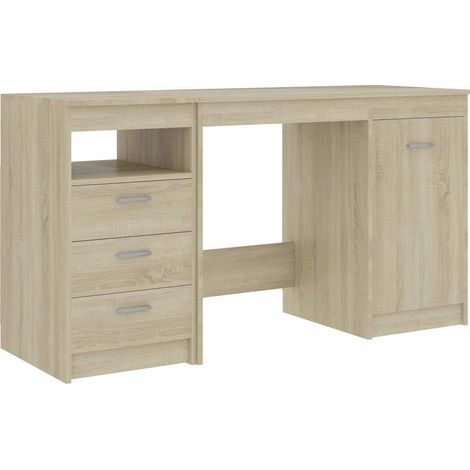 Maison Exclusive - Schreibtisch Sonoma-Eiche 140x50x76 cm Holzwer (1/5)