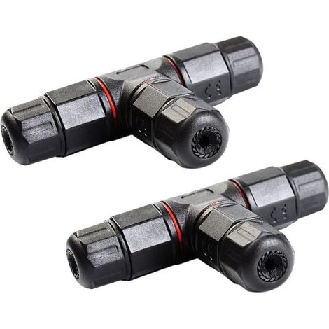Boîtes de Jonction Electrique Étanche IP68 3 Voies Connecteur de Câble Boîtier Électrique Extérieur 2 Pièces (1/4)