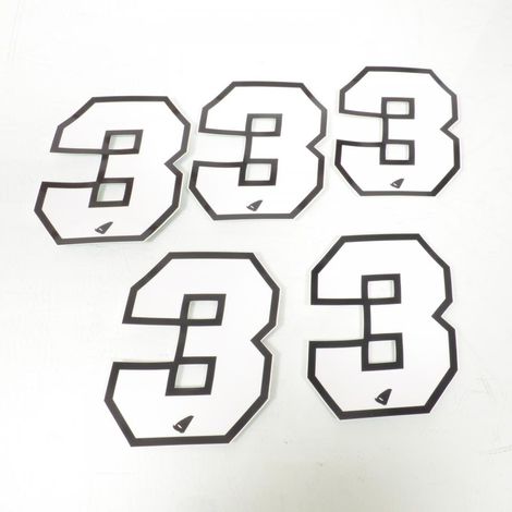 Autocollant stickers UFO pour moto Numéro 5 blanc 130x102mm Neuf