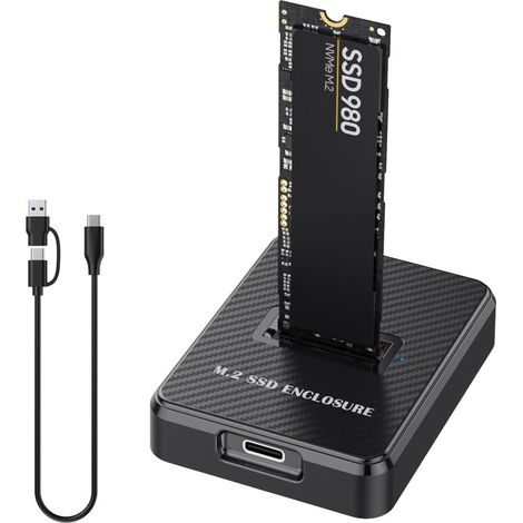 adaptador SSD M.2, USB 3.1 Gen 2, NVMe SATA NGFF, Key M B+M, formatos 2280 2260 2242 2230, PC Mac Linux (1/5)