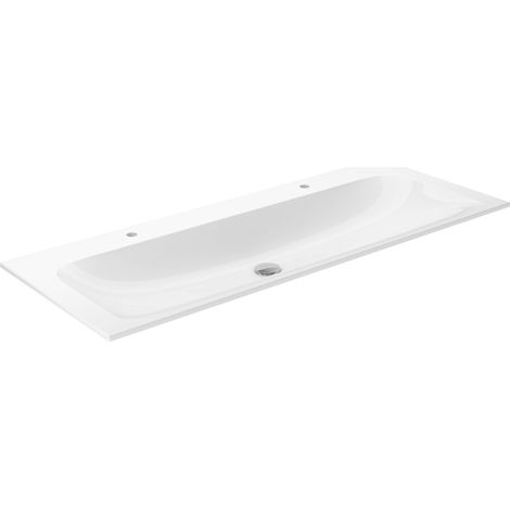 KEUCO X-LINE Einbau-Doppelwaschtisch aus Keramik, mit 2 x 1 (1/2)