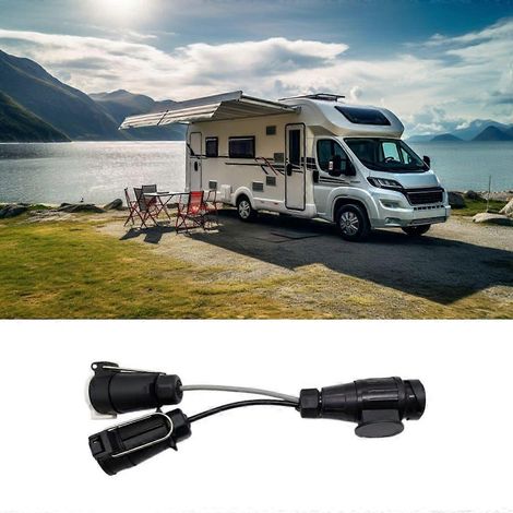 Adaptateur de prise 13 broches vers 7 broches pour remorque, caravane, camion, attelage, voiture, 12 V étanche (1/4)
