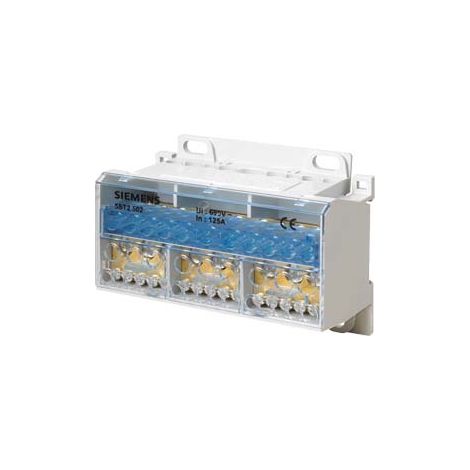 Blocco di distribuzione 125A 3P 690V 1x25-35mm2 4x16mm2 7x10mm2 DIN 5ST2502