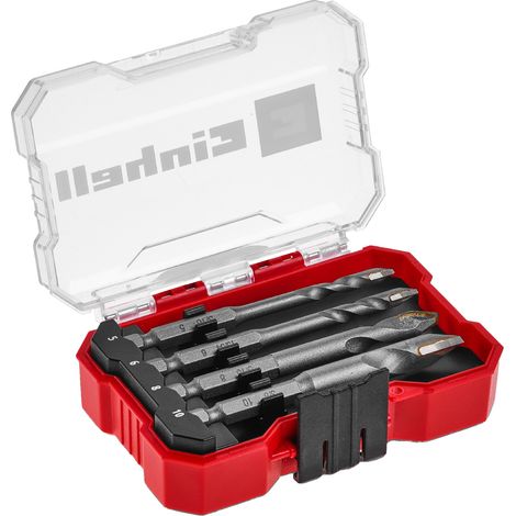 Original Einhell XS-CASE 4-tlg. HM-Fliesenbohrer-Set (aus Werkzeugstahl, spezialgeschliffene Hartmetallplatte, Zentrierspitze, E 6.3 Schaft inkl. Aufbewahrungsbox) (1/5)