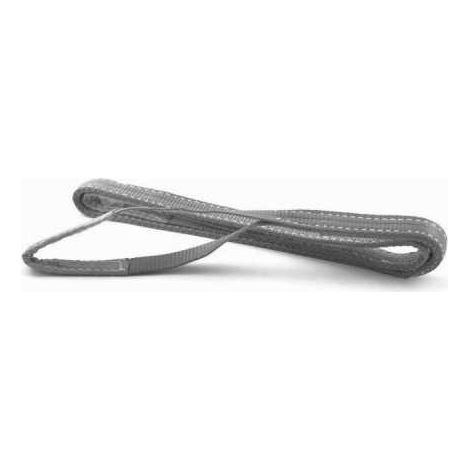 Eslinga de carga de 4 m/120 mm/4 t con bucles en los extremos, color gris. (1/5)