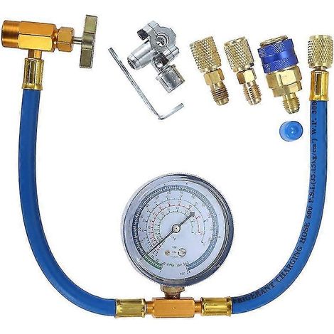 Tuyau de remplissage R134A pour réfrigérateurs – avec manomètre de pression de climatisation – boîtier de raccordement de réfrigérant R134A vers R-12/R-22 (1/5)