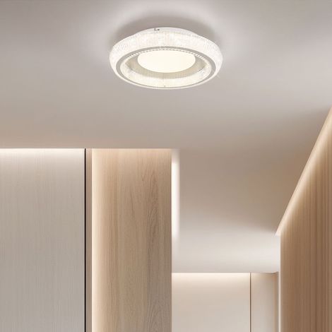 Plafoniera LED CCT crystal light white round daylight lamp crystals, metallo, 36W 2600Lm bianco caldo-bianco freddo, D 40 cm (1/5)